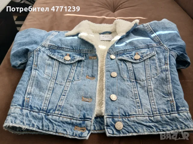 Дънково детско  подплатено яке на Zara, снимка 2 - Детски якета и елеци - 55786482