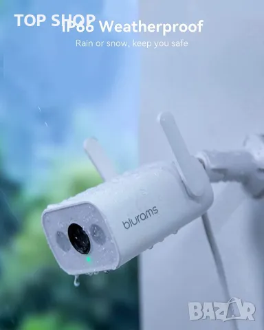 Външна охранителна камера blurams, 3MP външна камера с цветно нощно виждане, двупосочно аудио, IP66, снимка 3 - Камери - 48774406