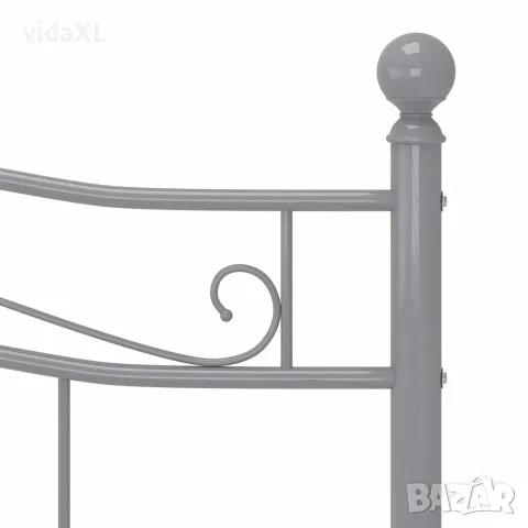 vidaXL Рамка за легло без матрак, сив, метал, 140x200 см, снимка 7 - Спални и легла - 56146854
