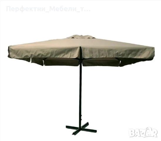 Голям чадър с кръстачка алуминиева конструкция за градина,заведение,плаж,басейн-доставка 5 дни, снимка 2 - Градински мебели, декорация  - 50601223