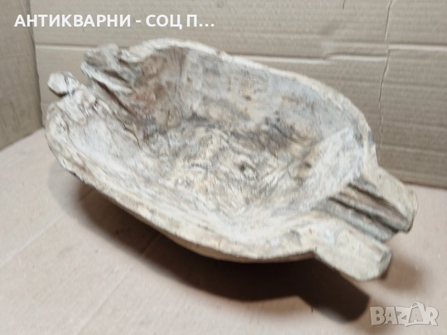 Старинна Ръчно Изработена Дървена Купа За Брашно. / 18' Век. / НОМЕР 1601., снимка 2 - Антикварни и старинни предмети - 53670223