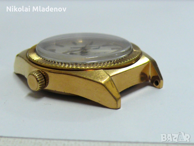 Съветски CORNAVIN/РАКЕТА Позлатен Мъжки ръчен часовник, работещ. Ден/Дата, снимка 12 - Мъжки - 51947231