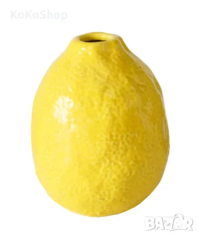 Ваза "Лимон"-9х12 см./керамична ваза/жълта ваза, снимка 3 - Вази - 49709886