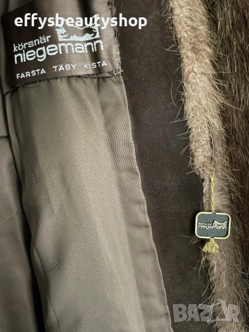 Луксозно дамско палто от естествен косъм от норки – ръчна изработка от цели кожи, снимка 3 - Палта, манта - 50485516