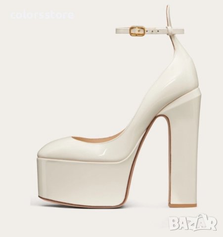Обувки на ток - бял лак - VT1, снимка 1 - Дамски обувки на ток - 41047103