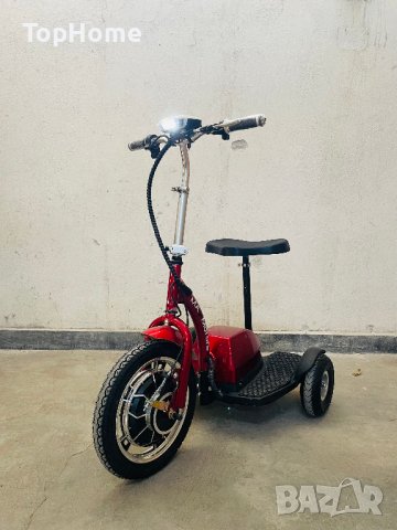  Електрическа Триколка За Възрастни Хора А2 500W - Червена , снимка 4 - Мотоциклети и мототехника - 41941438