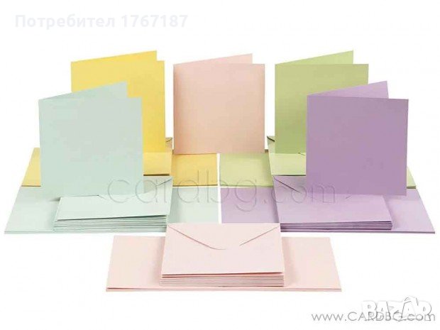 Заготовки за картички с плик Основи за покани Голям избор на цветове, снимка 10 - Други - 41305826
