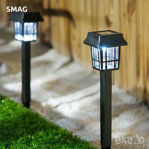 Слънчев фенер соларна лампа черена 24см S_1117760