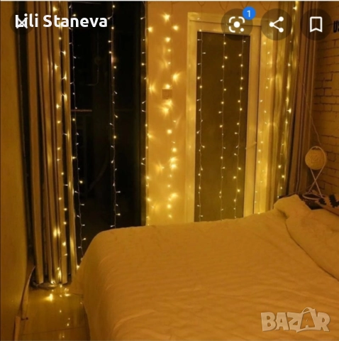 Коледна завеса от лампички / Цветове - Студено бяло, топло бяло, шарено. / 320лед светлини. , снимка 16 - Лед осветление - 52636511