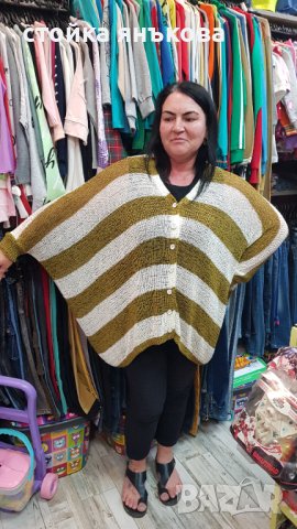 Продавам интересна жилетка екрю със зелено., снимка 5 - Жилетки - 41269297