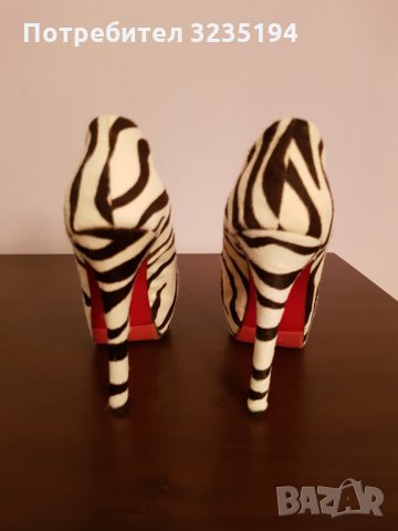 Зеброви обувки, снимка 4 - Дамски обувки на ток - 34848801