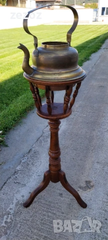 Висока поставка масив с чайник, снимка 5 - Декорация за дома - 53673616