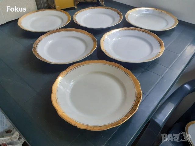 Български порцелан Китка Нови Пазар големи чинии 6 бр., снимка 2 - Антикварни и старинни предмети - 53294975