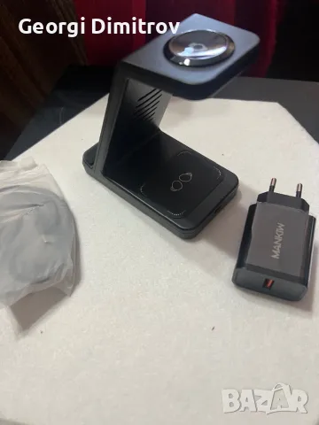 Безжично зарядно устройство 3в1 бързо зарядно устройство, снимка 3 - Оригинални зарядни - 49503085
