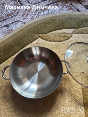 Луксозен дълбок тиган (соте) CAPTAIN COOK 18/10 INOX – ЧИСТО НОВ – ТОП качество, снимка 5 - Съдове за готвене - 53611181