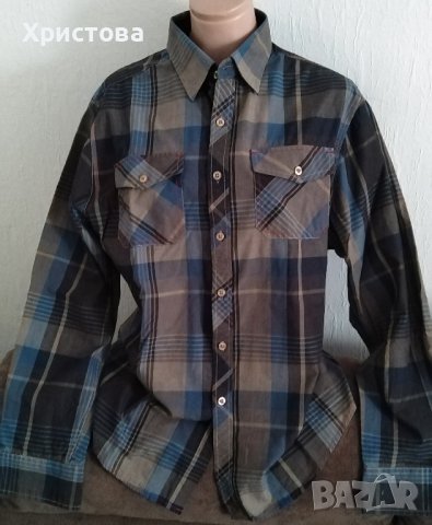 Мъжка риза с дълъг ръкав Engbers, L/XL, снимка 1 - Ризи - 42324270