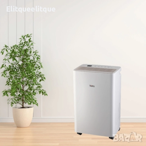 Обезвлажнител Voltz, за помещения до 45 м², LED дисплей, Таймер, Йонизатор