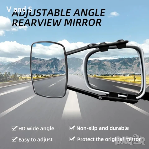 Огледало за каравана, 2 броя, CEIEVER Универсално огледало за каравана, допълнително огледало, регул, снимка 4 - Аксесоари и консумативи - 50738779