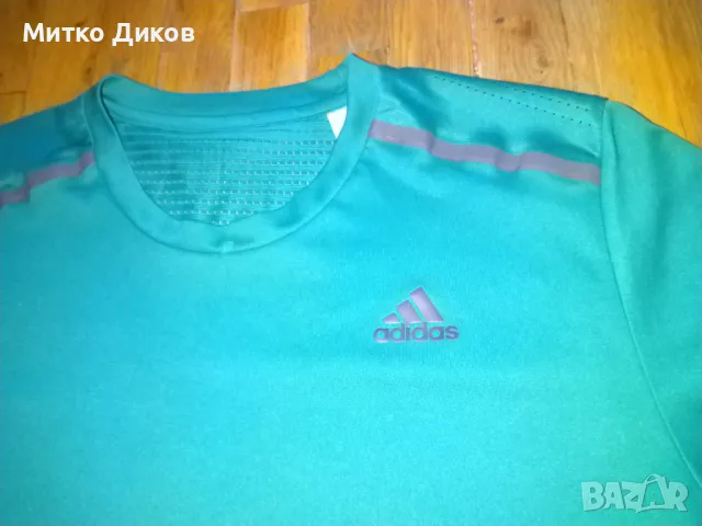Адидас маркова тениска размер Л отлична зелена маслинено, снимка 2 - Тениски - 48911706