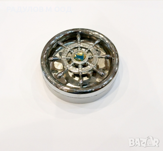 Метален пепелник с рул /1453, снимка 2 - Други - 44618135