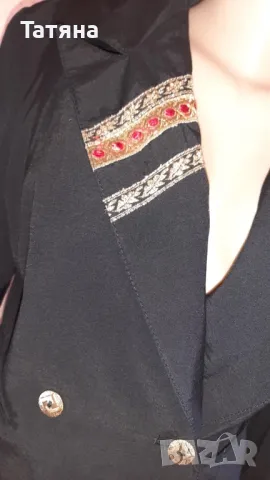 Черно сако със златна нишка, снимка 3 - Сака - 50153638