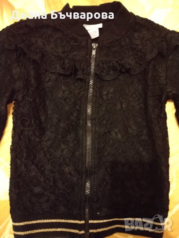 Красив дънков тренч и черно якенце с дантела, снимка 4 - Детски якета и елеци - 34673094