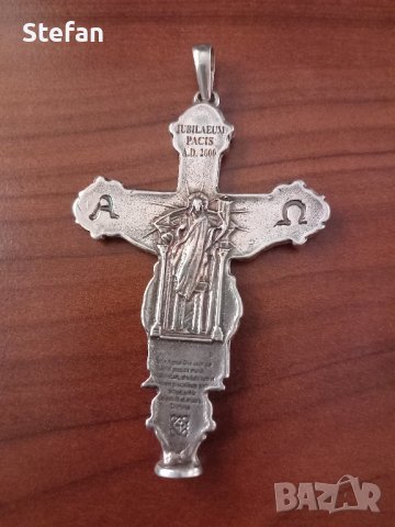 Сребърен масивен кръст, снимка 3 - Колиета, медальони, синджири - 42461267
