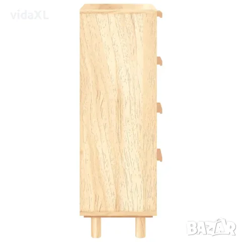 vidaXL Сайдборд, кафяв, 40x30x90 см, бор масив и естествен ратан, снимка 6 - Бюфети - 56147253