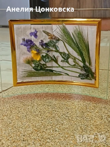 Картина с ест. цветя, снимка 1