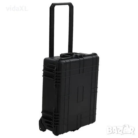 vidaXL Калъф с колела за полет, черен, 63x50x23 см, PP, снимка 6 - Куфари - 56147691