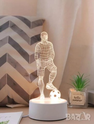 Лед нощна лампа футболист за подарък , снимка 5 - Други - 41754969