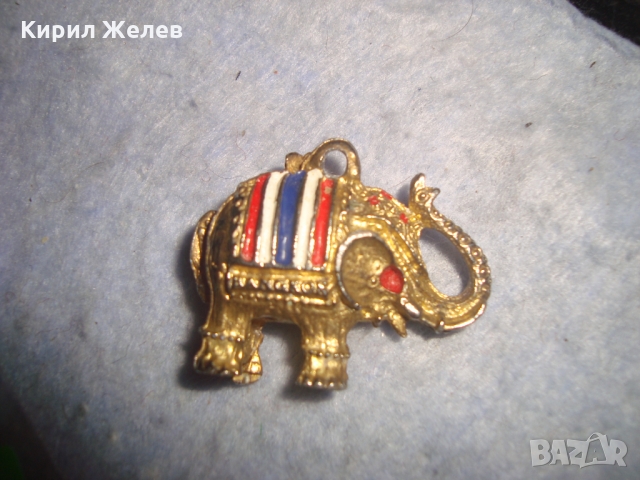 ТАЙЛАНДСКО КРАСИВО ОЛОВНО СЛОНЧЕ с ЕМАЙЛ и ПОЗЛАТА МЕДАЛЬОН ТАЛИСМАН СИМВОЛ на ТАЙЛАНД 26107, снимка 5 - Колекции - 36095050