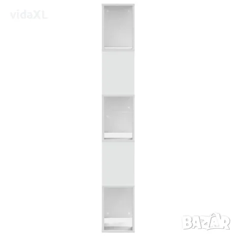 vidaXL Библиотека 5 рафта бяла 45x23,5x162,5 см инженерно дърво, снимка 4 - Етажерки - 56148281
