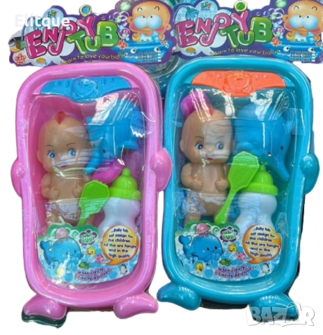 Комплект за деца - Кукла с бебешка вана и аксесоари за баня, снимка 2 - Други - 52753246