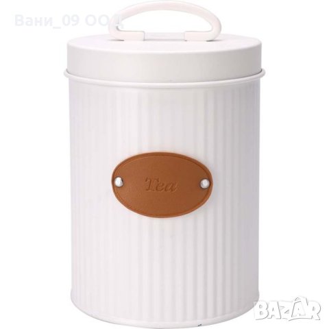Бял канистер от стомана 1.4л, снимка 3 - Аксесоари за кухня - 41867334