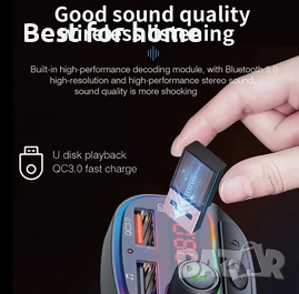 Автомобилен Bluetooth C14 FM трансмитер с USB и PD зарядно устройство, снимка 3 - Друга електроника - 53621993