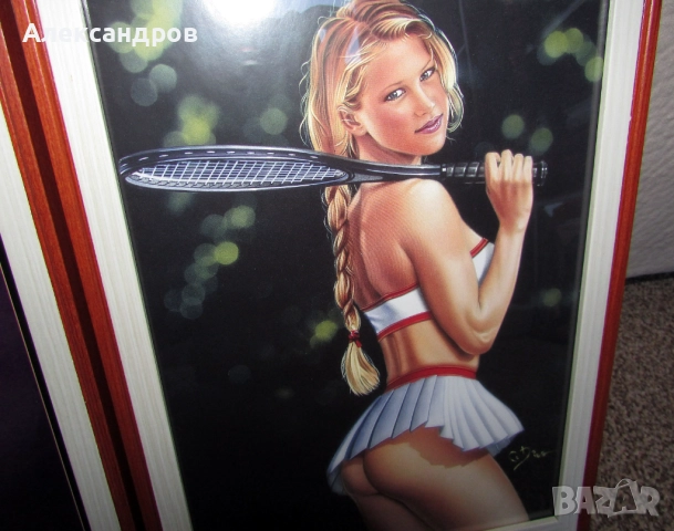 Две картини 35х25см, Ана Курникова и Лепа брена, художник  Bruce Colero, снимка 3 - Картини - 52939006