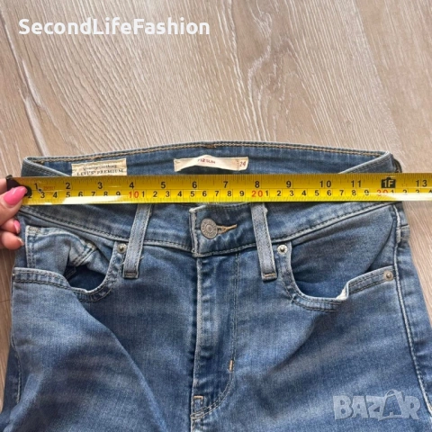 Дамски слим дънки Levi’s 711 размер W24 L32 сини, снимка 2 - Дънки - 53106551