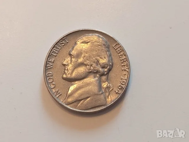 Монета 1964 Съединени Щати Jefferson Nickel - 5 Cents (Monticello), снимка 3 - Нумизматика и бонистика - 55774609