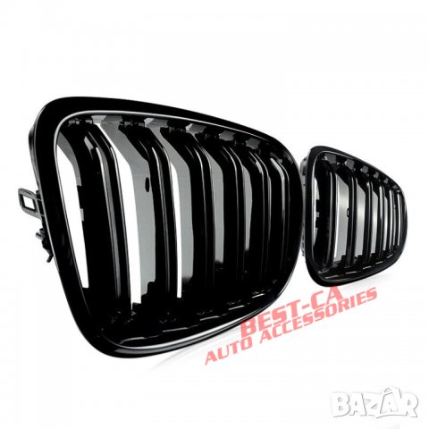 Комплект черни двойни бъбреци пиано лак за БМВ / BMW X5 E70 и X6 E71, снимка 3 - Аксесоари и консумативи - 40033508