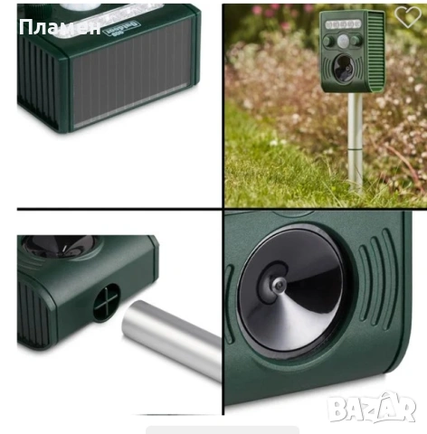Соларен градински високочестотен уред против животни гризачи и птици – 36 см, снимка 5 - Други - 53713235
