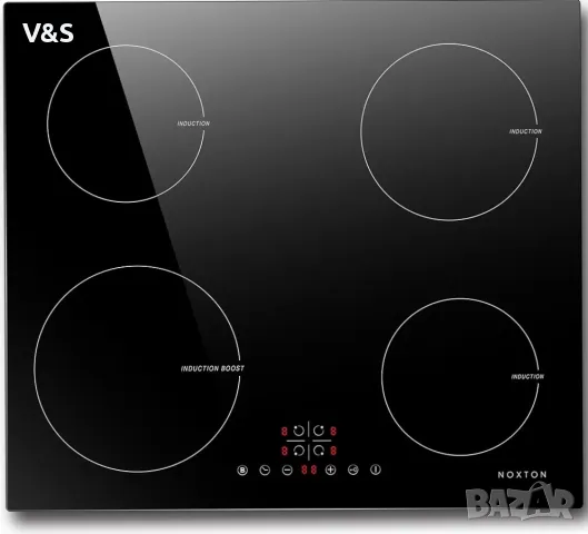 Индукционен котлон NOXTON 60 см за вграждане 6400 W, самодостатъчен индукционен котлон 4 котлона 