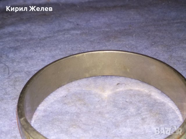 СТАРА ПОСРЕБРЕНА СТОМАНЕНА РЕТРО ГРИВНА ИНКРУСТИРАНА с РЪЧНО ШЛИФОВАН ЗЕЛЕН ЯСПИС 38319, снимка 10 - Антикварни и старинни предмети - 41148212