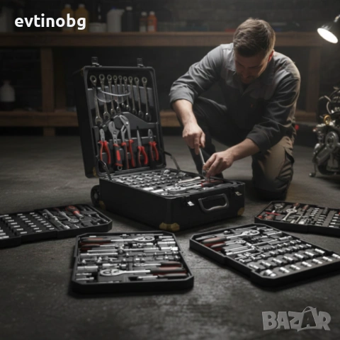 Куфар с инструменти– 599 части, професионален алуминиев тролей комплект, снимка 2 - Куфари с инструменти - 53802219