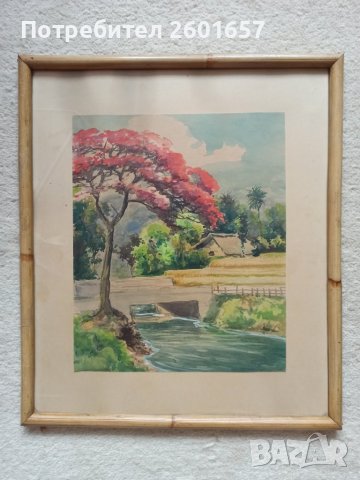 Два много красиви стари авторски акварела., снимка 2 - Картини - 41423563