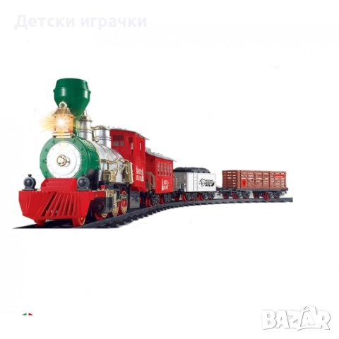 Коледен Влак с вагони и релси 500см, със звуци и светлини 