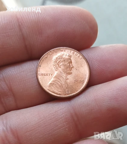 1 цент САЩ 1989 нециркулирал , снимка 1