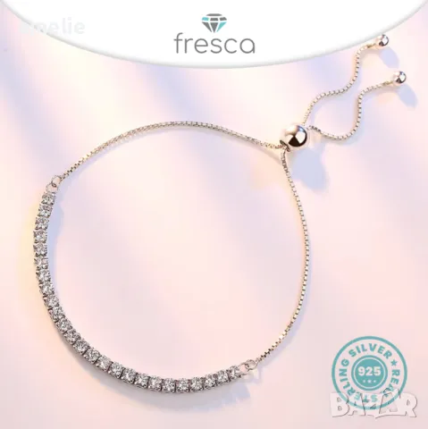 Ново! Дамска гривна Stamp ale 925 Fresca Moissanite Exclusive. , снимка 6 - Гривни - 47521033