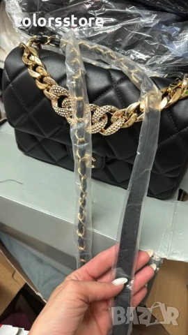 Луксозна Черна чанта Ch****/BR34x, снимка 2 - Чанти - 51329625