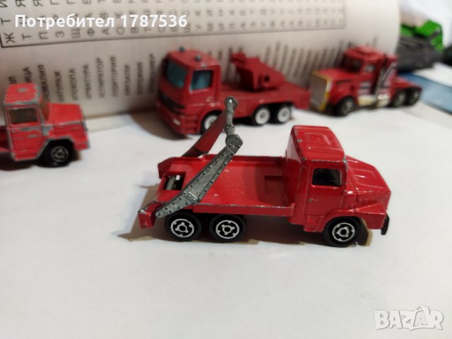   Червено камионче на Majorette No 222 Multi Benne Truck 1/100 France Vintage Toy Car Diecast AG764, снимка 6 - Колекции - 38901685
